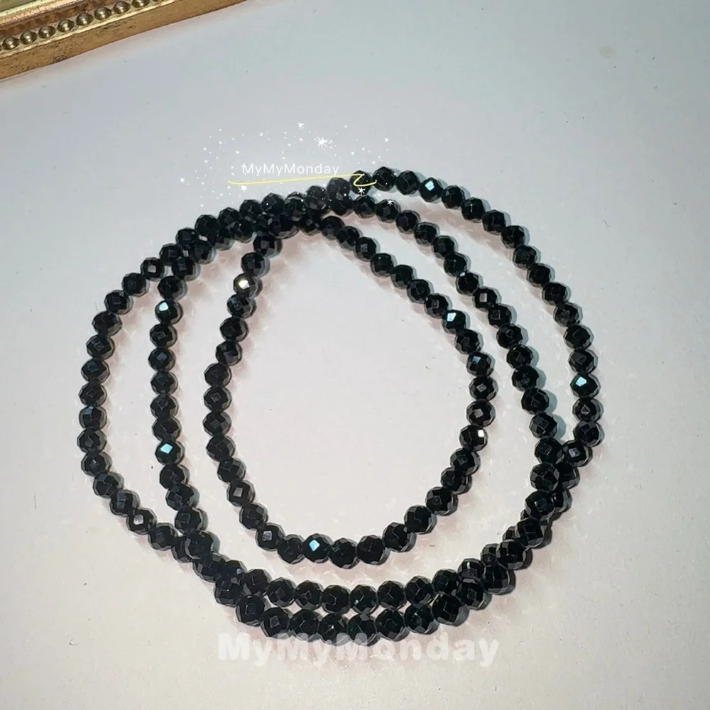 Black Spinel Bracelet / Necklace 3.5mm